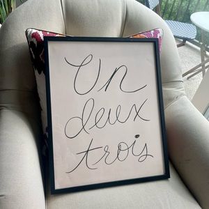 Rifle paper co. Un deux trois print - framed